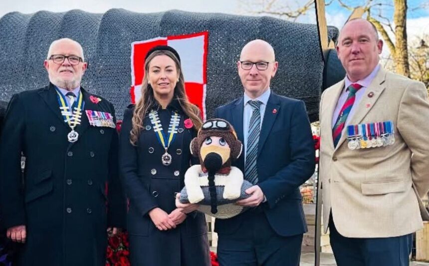 The Royal British Legion launched its annual Poppy Appeal in Southport. Among VIPs at the launch were: Royston Smith Straney, Serena Silcock-Prince and Stuart Steel from the Royal British Legion and Patrick Hurley, the MP for Southport. Photo by Lizzie Barnett Southport's Journey