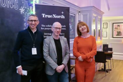 The Scaling Southport event was hosted by Robert White, CEO of Brabners Solicitors (left) with special guests Patrick Hurley, MP for Southport and Claire McColgan CBE, Director of Culture and Major Events for Liverpool City Region. Photo by Andrew Brown Stand Up For Southport