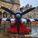 The Spitfire in the Town Hall Gardens on Lord Street in Southport created by Southport Hookers and Southport Royal British Legion