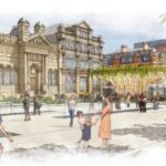 Artistic impressions of what a future space in the Town Hall Gardens on Lord Street in Southport may look like prior to formal plans being submitted