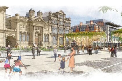 Artistic impressions of what a future space in the Town Hall Gardens on Lord Street in Southport may look like prior to formal plans being submitted