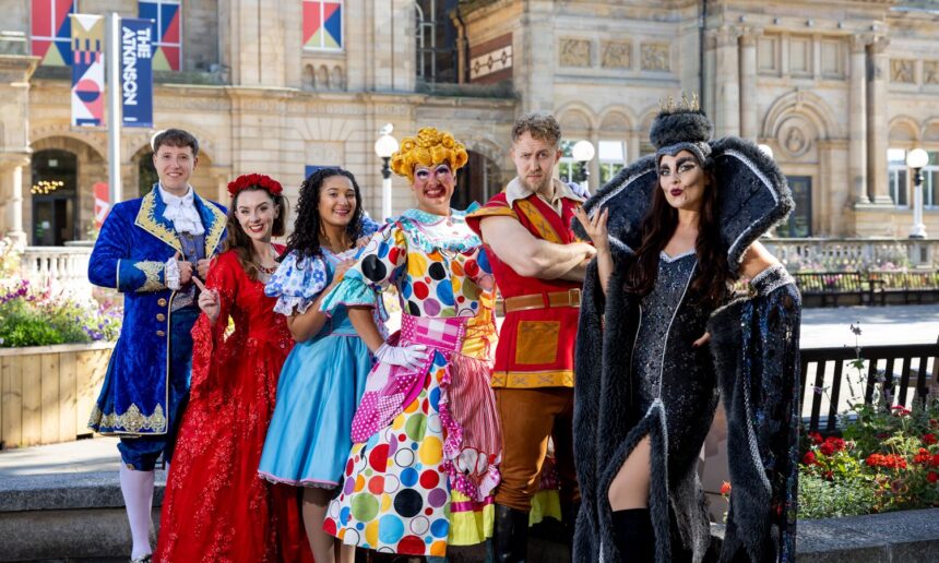 The Beauty and The Beast Cast Outside The Atkinson in Southport