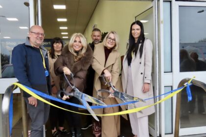 The official opening of the new North West Air Ambulance charity superstore in Southport. The opening was carried out by VIP guests Leanne Campbell (second left). She was joined by NWAA Chief Executive Heather Arrowsmith (third left) and NWAA Head of Operations Dave Whittle (left)