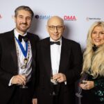 Guests enjoy the 2025 Southport and Ormskirk Law Society Annual Dinner at Hillside Golf Club in Southport. President of Southport & Ormskirk Law Society Gererad Horton, Partner at Leigh Day (left) , with his wife, Kirsty Thomas-Horton, the Head of Business Development at Fletchers Group (right), and Law Society Toastmaster Michael Braham (centre). Photo by Datalaw