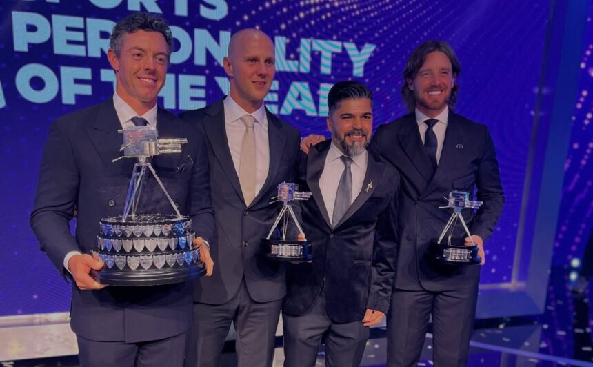 Sergio Aguiar and David Stancombe were presented with the Helen Rollason Award at BBC Sports Personality of the Year 2025