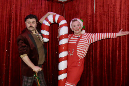 JJ The Elf and Xander Claus at the Candy Cane Club in Southport. Photo by Andrew Brown Stand Up For Southport
