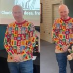 Southport MP Patrick Hurley with winners of the Southport Christmas card competition Charlotte Lawless (left) and Sophie Grant (right)