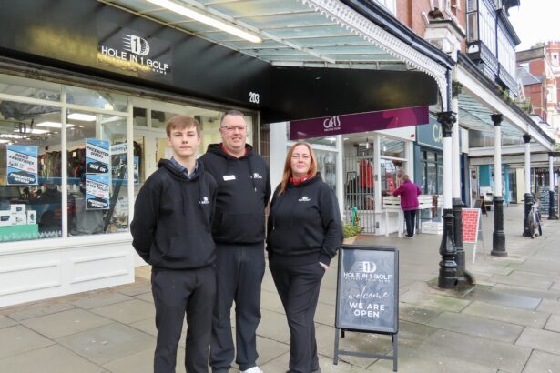 Hole In 1 Golf has opened on Lord Street in Southport. The family-owned business is run by Glyn and Lisa Richards and son, Max. Photo by Andrew Brown Stand Up For Southport