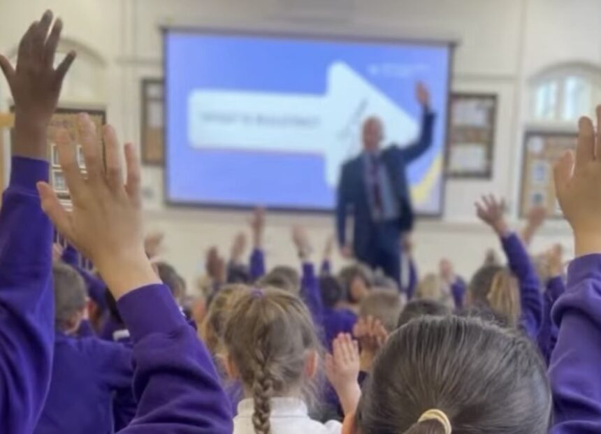 Children at Linaker Primary School in Southport wore odd socks as part of anti-bullying week