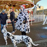 Tracy Hall and her Dalmatians are raising funds for Queenscourt Hospice at the Southport Santa Sprint. Photo by Andrew Brown Stand Up For Southport