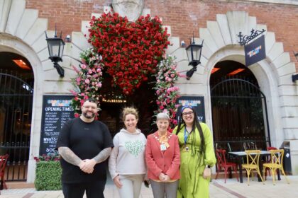 Volunteers in Southport welcomed Mayor of Sefton Cllr June Burns as they stitched bunting for this years Great Big Green Lunch. Photo by Andrew Brown Stand Up For Southport