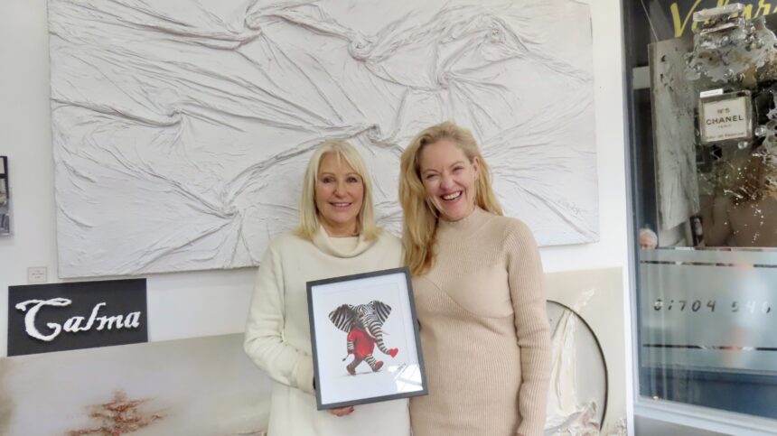 Southport artist Clare Wright at her Clare Wright Art Gallery on Lord Street in Southport with work from her new Calma collection. Photo by Andrew Brown Stand Up For Southport