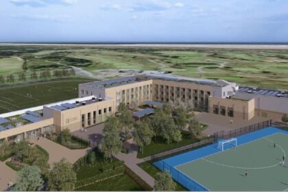 An artist's impression of how the new Greenbank High School in Southport will look. Image by BAM Construction