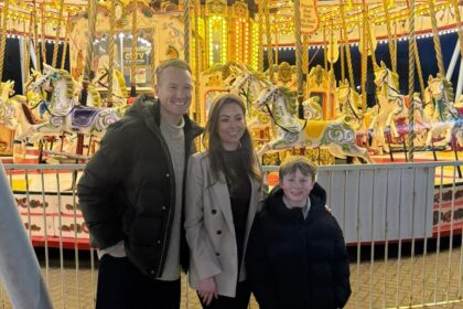 Olympic legend Greg Rutherford and his son Milo along with a team from Visit England enjoyed a special visit to Southport, to attractions including Silcocks Carousel and Silcocks Family Pier Restaurant. Greg and Milo are pictured with Silcock Leisure Group Head of Operations Serena Silcock-Prince