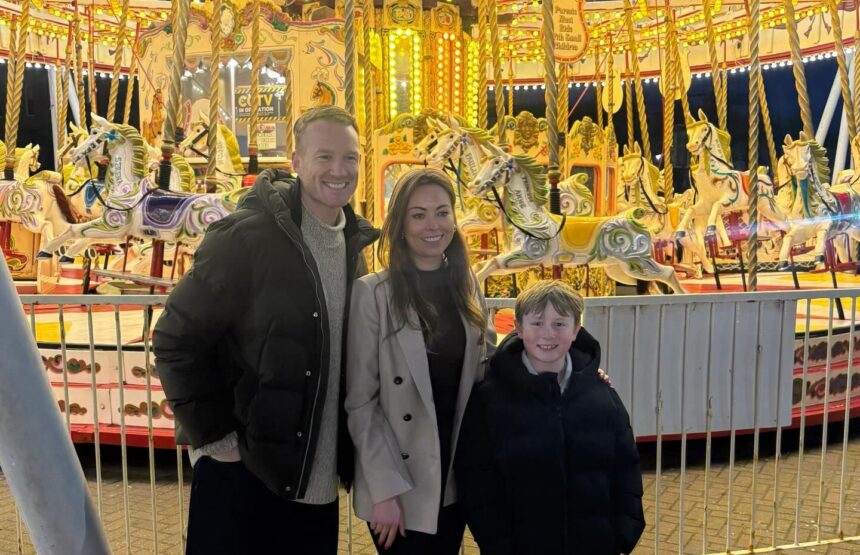 Olympic legend Greg Rutherford and his son Milo along with a team from Visit England enjoyed a special visit to Southport, to attractions including Silcocks Carousel and Silcocks Family Pier Restaurant. Greg and Milo are pictured with Silcock Leisure Group Head of Operations Serena Silcock-Prince