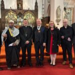 Southport's Interfaith Annual Lecture. Pictured left to right at the event are: Father Kevin McLoughlin, Imam Ibrahim Hussain, Archbishop of Liverpool, The Most Reverend John Sherrington, Deputy Lord Lieutenant Dr Crispin Pailing MBE, Debbie Fullwood, Southports Interfaith Group chairperson, The Member of Parliament for Southport, Patrick Hurley and Dr Selwyn Goldthorpe, who is the Chairman of Southport & District Reform Synagogue and Secretary to the Southport Interfaith Grou