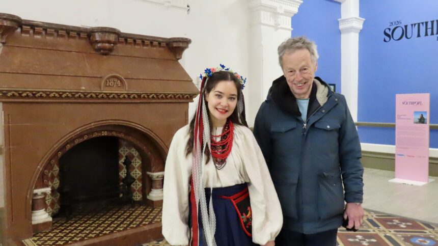 Nina Karetska and Cllr John Pugh at Ukrainian Day at The Atkinson in Southport. Photo by Andrew Brown Stand Up For Southport