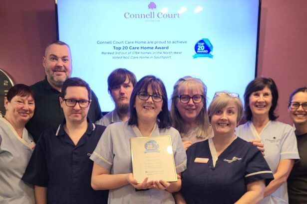 Connell Court Care Home in Southport has been honoured among the top 20 Care Homes in the North West