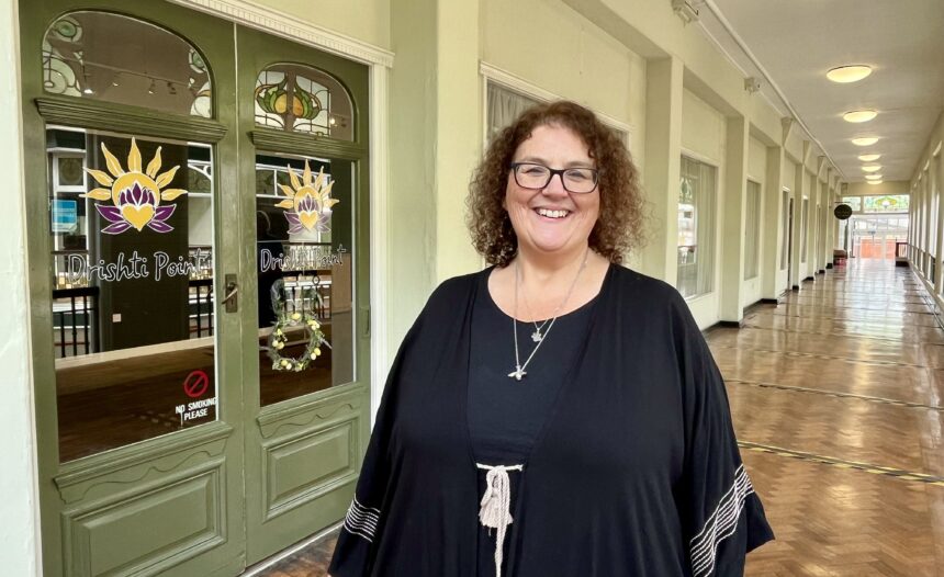 Sue Jones owner of Drishti Point yoga studio at Wayfarers Arcade on Lord Street in Southport. Photo by Andrew Brown Stand Up For Southport