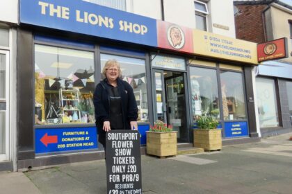 Helen Riley the Manager of The Lions Shop in Ainsdale Village in Southport. Photo by Andrew Brown Stand Up For Southport