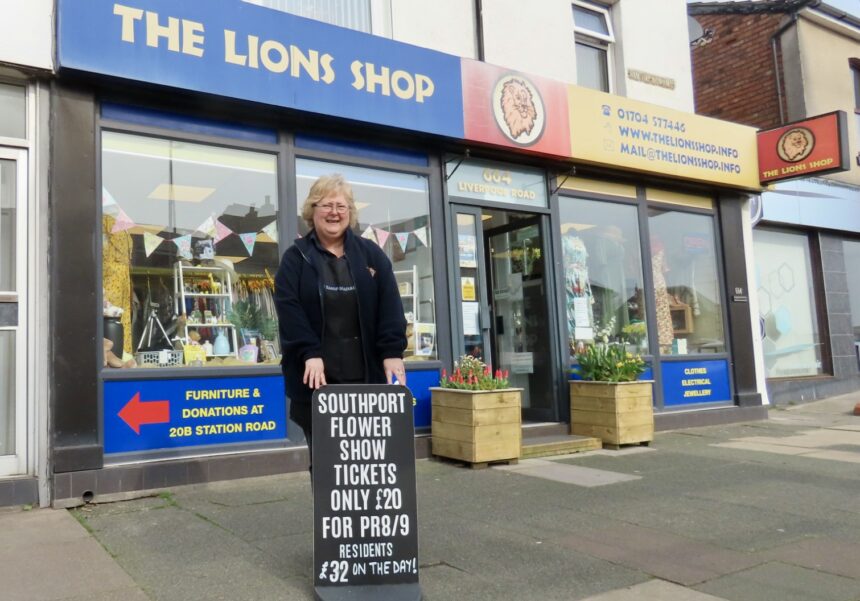 Helen Riley the Manager of The Lions Shop in Ainsdale Village in Southport. Photo by Andrew Brown Stand Up For Southport