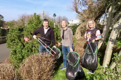 Volunteers take part in the Great British Spring Clean at Kings Gardens in Southport. Photo by Andrew Brown Stand Up For Southport