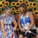 Dr Karen Groves MBE the founder of Queenscourt Hospice with Nicky Green owner of Poplar Farm Flowers Ltd at Southport Flower Show. Photo by Andrew Brown Stand Up For Southport
