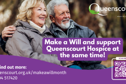 Queenscourt Hospice invites people to book an appointment to have a Will professionally written with a participating local solicitor during Making a Will Month