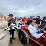 Crowds celebrated the return of the Sunbeam Tiger to Ainsdale Beach in Southport 100 years after it was driven by Sir Henry Segrave as he broke the world land speed record on 16th March 1926. The car was driven by Wing Commander Andy Green OBE. Photo by Andrew Brown Stand Up For Southport