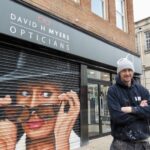 Artist Paul Curtis has created a new Sophia Loren mural on the shutters at David H Myers Opticians in Southport. Photo by Andrew Brown Stand Up For Southport