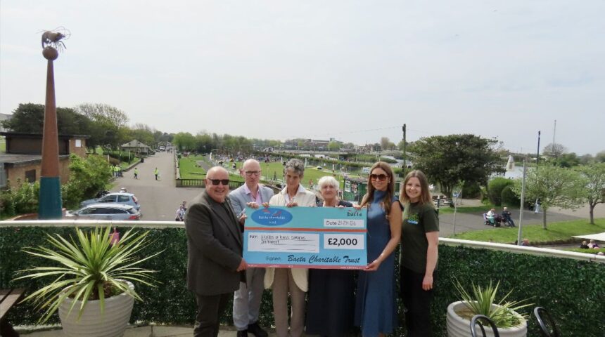 Patrick Hurley, MP for Southport, has partnered up with the Bacta Charitable Trust to provide the Friends Of Kings Gardens with a £2,000 donation. Photo by Andrew Brown Stand Up For Southport