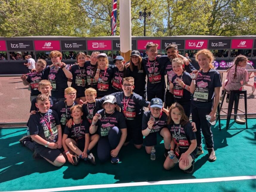 Pupils from Churchtown Primary School in Southport took on the London mini marathon. Sergio Da Silva Aguiar, whose daughter Alice was at Churchtown Primary School, completed the London Marathon