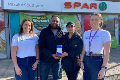 Queenscourt Hospice fundraisers with the team at SPAR on Ovington Drive in Kew in Southport