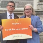 Queenscourt Hospice Executive Medical Director, Dr Clare Finnegan visited London to representing Queenscourt as one of the many hospices across the North West impacted by the ongoing funding crisis
