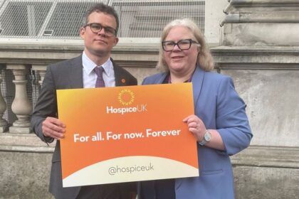 Queenscourt Hospice Executive Medical Director, Dr Clare Finnegan visited London to representing Queenscourt as one of the many hospices across the North West impacted by the ongoing funding crisis