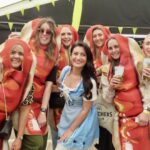 Hundreds of people enjoyed the first Southport Sausage and Cider Festival at Victoria Park in Southport. Kelly Stevens and friends came dressed as hotdogs, pictured with Kelly Bond. Photo by Andrew Brown Stand Up For Southport