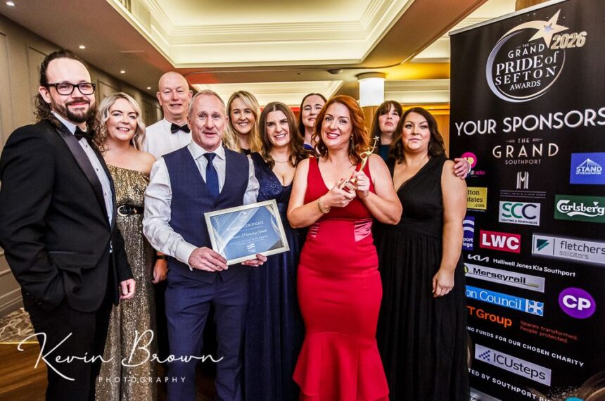 Linaker Primary School in Southport won the Sefton School of The Year sponsored by Southport Education Group at the Grand Pride Of Sefton Awards 2026 at The Grand Southport. The award was presented by Southport Education Group Principal CEO Michelle Brabner. Photo by Kevin Brown Photography