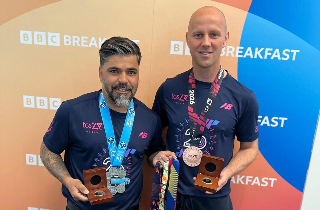 Sergio Aguiar and David Stancombe completed the London Marathon