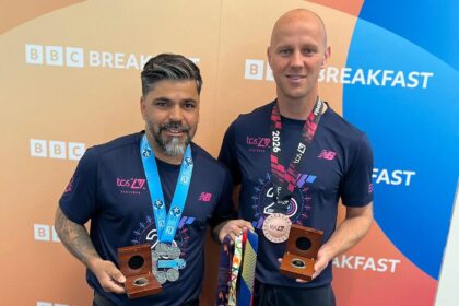 Sergio Aguiar and David Stancombe completed the London Marathon