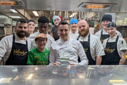Jason Maimone (centre), the Head Chef at Volare Restaurant in Southport, has won the title of Up & Coming Chef at the UK Italian Awards 2026 while Volare has won Highly Recommended in the Best Restaurant in North West of England category