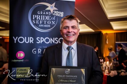 Adrian Antell the Headteacher at Farnborough Junior School In Birkdale in Southport has been honoured as a Finalist in the Sefton Lifetime Achievement Award sponsored by LWC Drinks at the 2026 Grand Pride Of Sefton Awards. Photo by Kevin Brown Photography