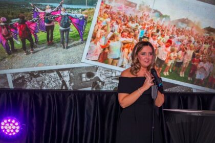 Guests enjoy the first Southport Charity Ball at Southport and Birkdale Sports Club raising funds for Elsie's Story and Southport Soup Kitchen. Jenni Stancombe speaks. Photo by Angus Matheson owner of Matheson and Wainwright Photography