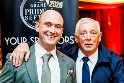Christopher Duckworth of Bootle Bucks FC (left) has been recognised as a Finalist in the Sefton Diversity and Inclusion Award sponsored by Sefton Council in the 2026 Grand Pride Of Sefton Awards. Photo by Kevin Brown Photography
