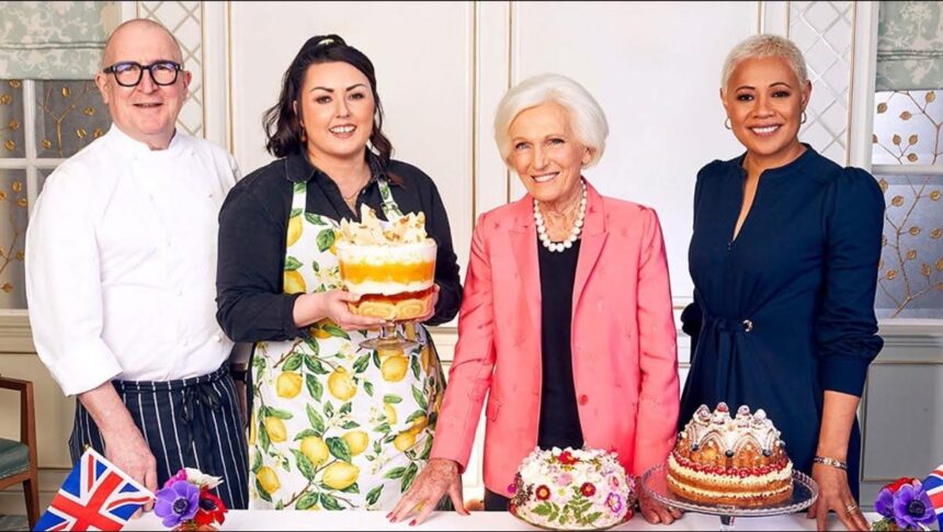 Jemma Melvin (second left) won the Platinum Pudding competition on BBC One