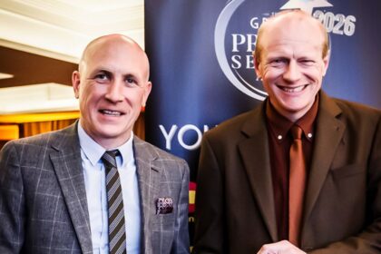 Steve Weekes and Gavin Hynes were applauded as Finalists in the Sefton Lifetime Achievement category sponsored by LWC Drinks in the 2026 Grand Pride Of Sefton Awards. Photo by Kevin Brown Photography