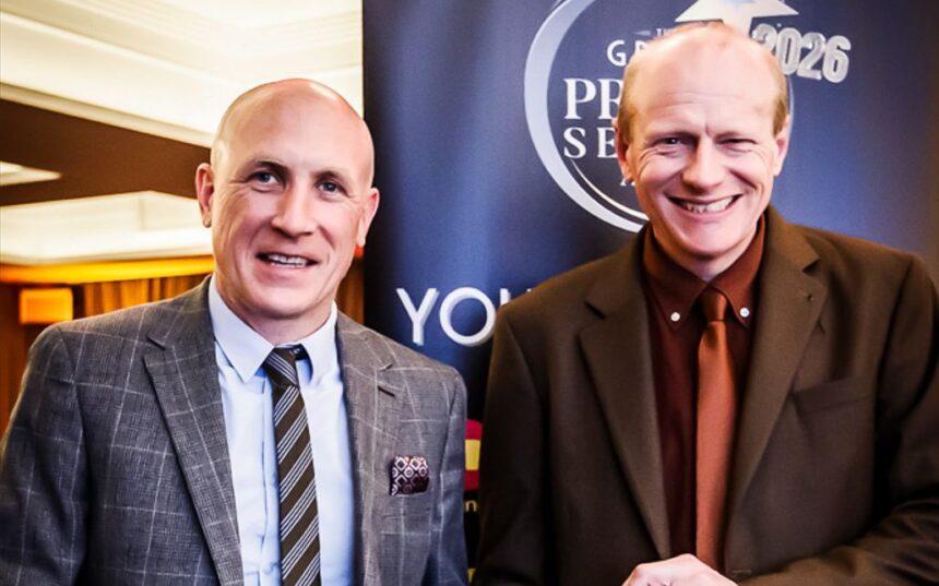 Steve Weekes and Gavin Hynes were applauded as Finalists in the Sefton Lifetime Achievement category sponsored by LWC Drinks in the 2026 Grand Pride Of Sefton Awards. Photo by Kevin Brown Photography