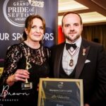Queenscourt Hospice Fundraising Manager Liz Hartley has won the Sefton Community Impact Award at the 2026 Grand Pride Of Sefton Awards at The Grand in Southport. She was presented with her award by Merseyside Lord Lieutenant Peter Oliver OBE. Photo by Kevin Brown Photography