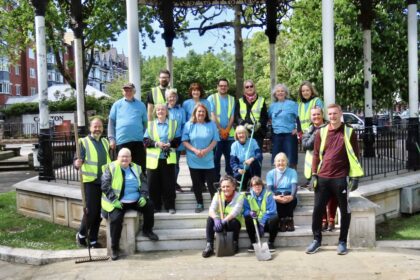 The Lord Street In Bloom Garden Volunteers are leading the transformation of the Bandstand Gardens on Lord Street in Southport. Photo by Andrew Brown Stand Up For Southport