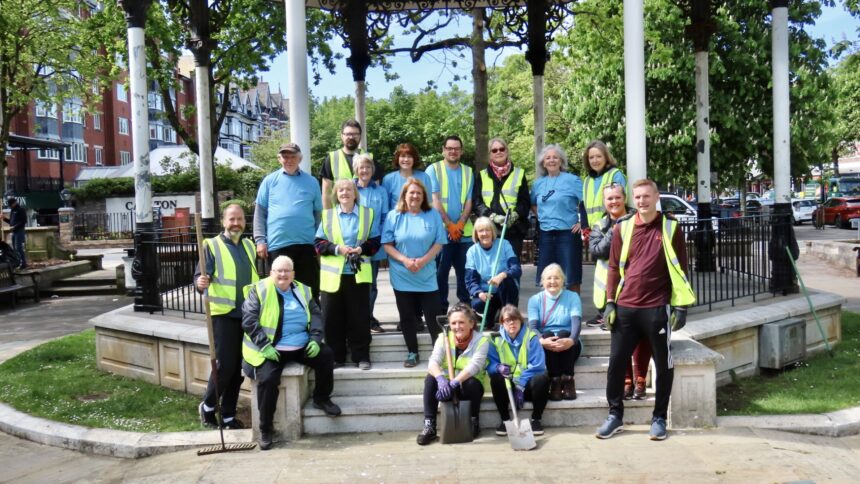 The Lord Street In Bloom Garden Volunteers are leading the transformation of the Bandstand Gardens on Lord Street in Southport. Photo by Andrew Brown Stand Up For Southport