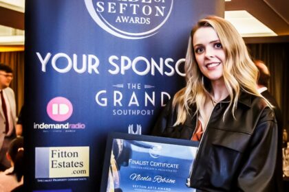 Nicola Robson was a Finalist in the Sefton Arts Award sponsored by Fitton Estates at the 2026 Grand Pride Of |Sefton Awards. Photo by Kevin Brown Photography